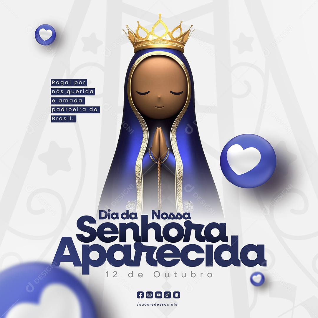 Dia de Nossa Senhora Aparecida 12 de Outubro Social Media PSD Editável