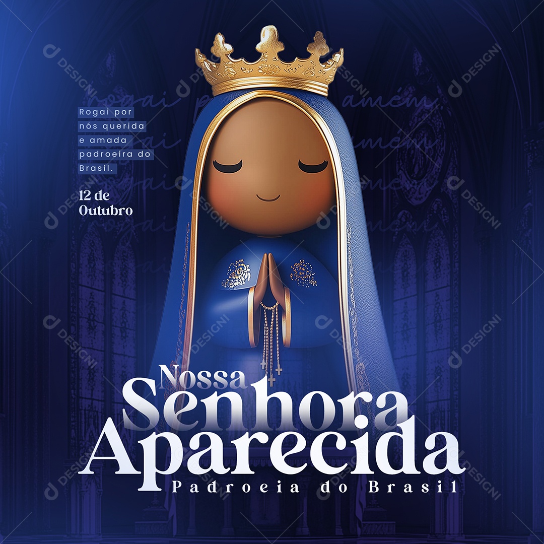 Dia de Nossa Senhora Aparecida 12 de Outubro Social Media PSD Editável