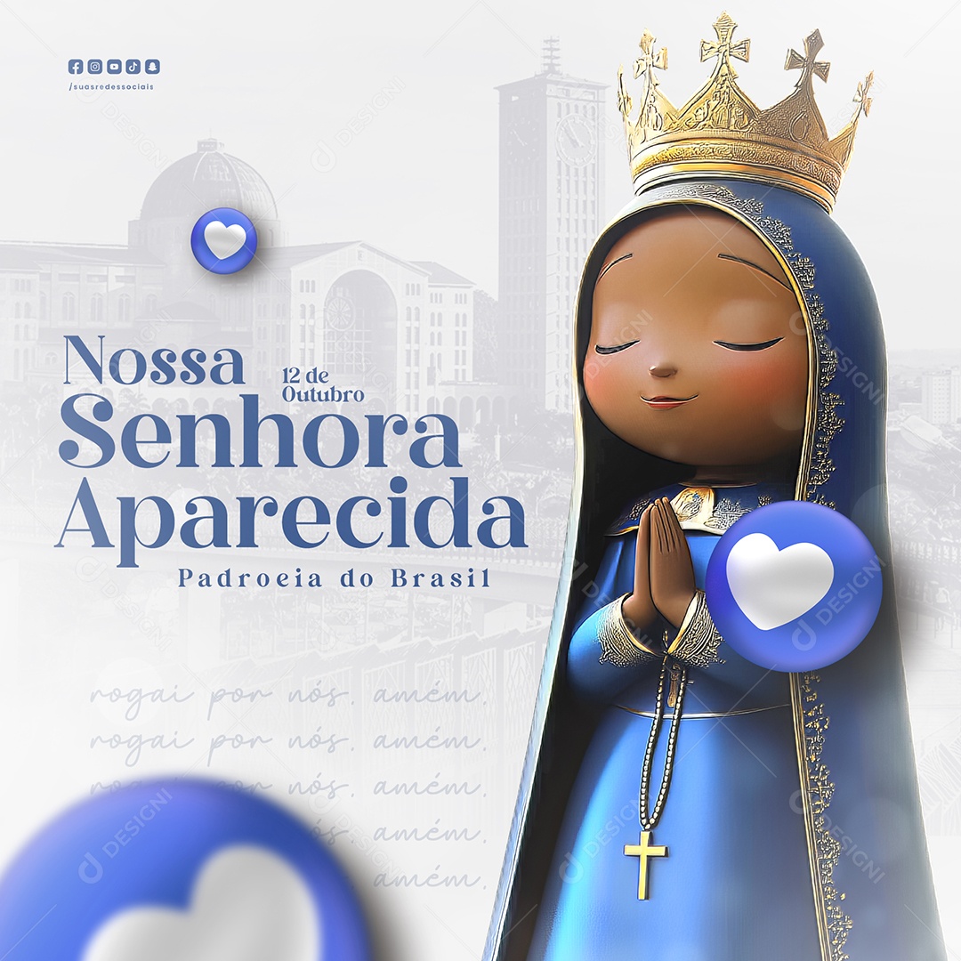 Dia de Nossa Senhora Aparecida 12 de Outubro Social Media PSD Editável