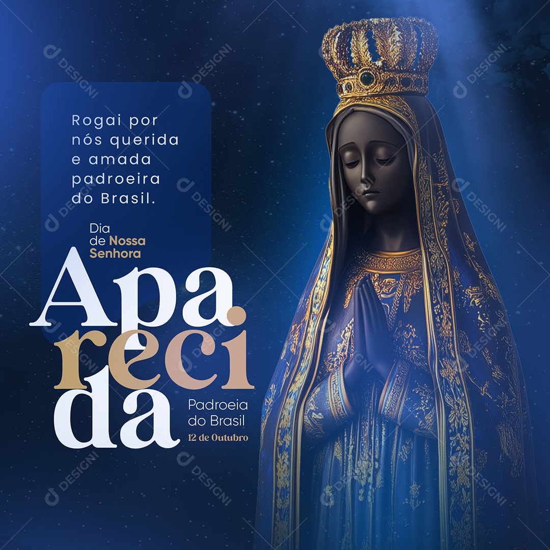 Dia de Nossa Senhora Aparecida 12 de Outubro Social Media PSD Editável