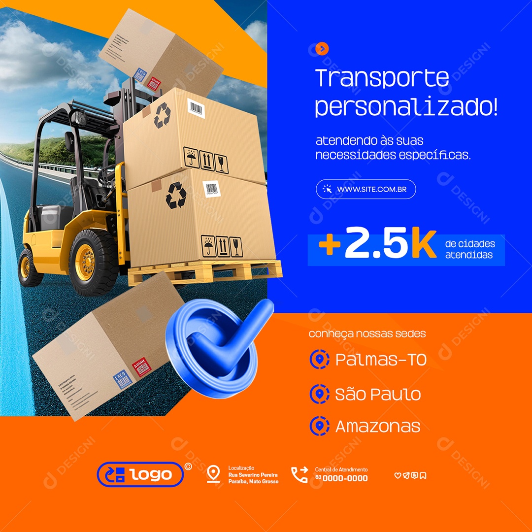 Transportadora Transporte Personalizador Social Media PSD Editável