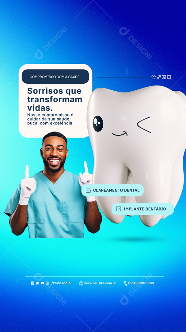 Story Dentista Sorriso que Transformam Vidas Social Media PSD Editável
