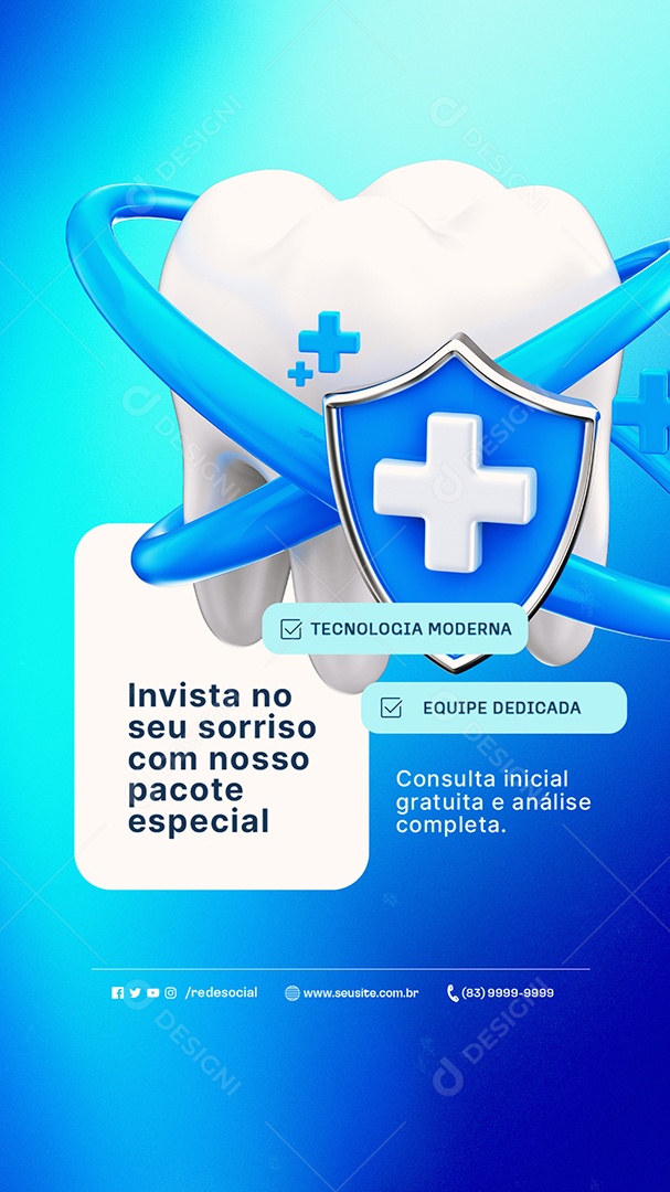 Story Dentista Invista no Seu Sorriso Social Media PSD Editável