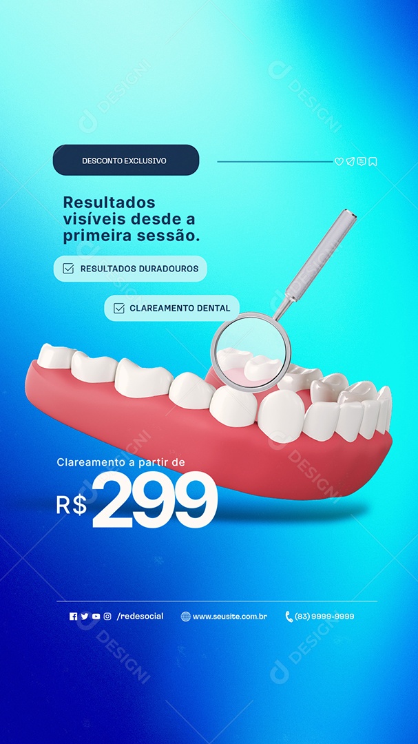 Story Dentista Resultados Visíveis Desde a Primeira Sessão Social Media PSD Editável