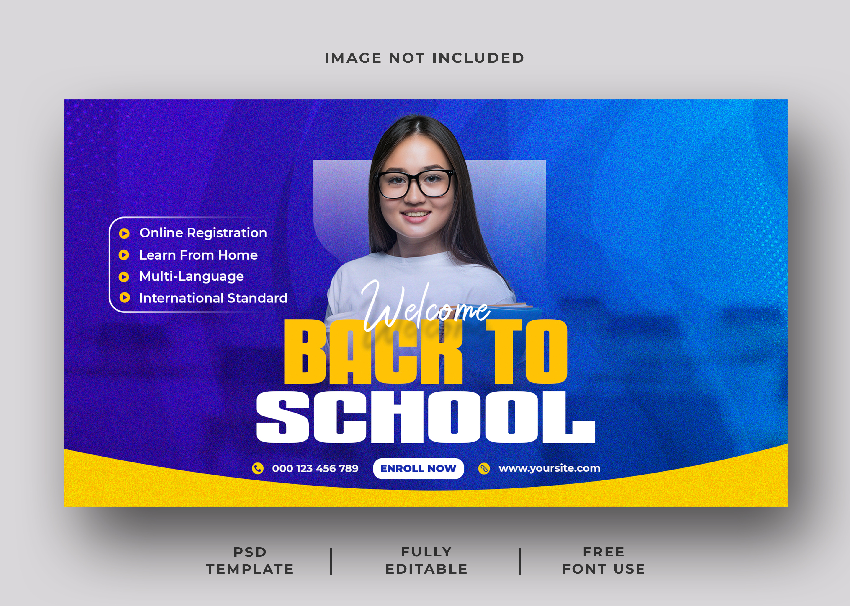 Banner Escola de Admissão Social Media PSD Editável