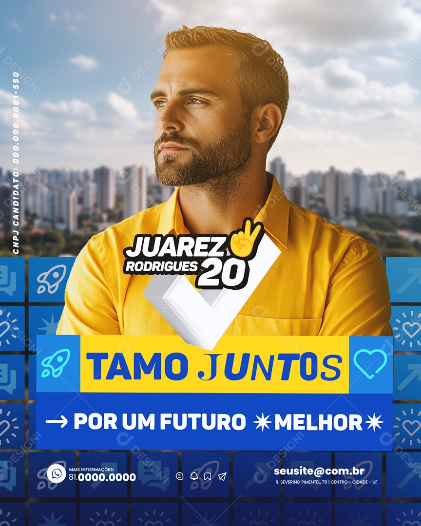 Politica Estamos Juntos Juarez Rodrigues Social Media PSD Editável