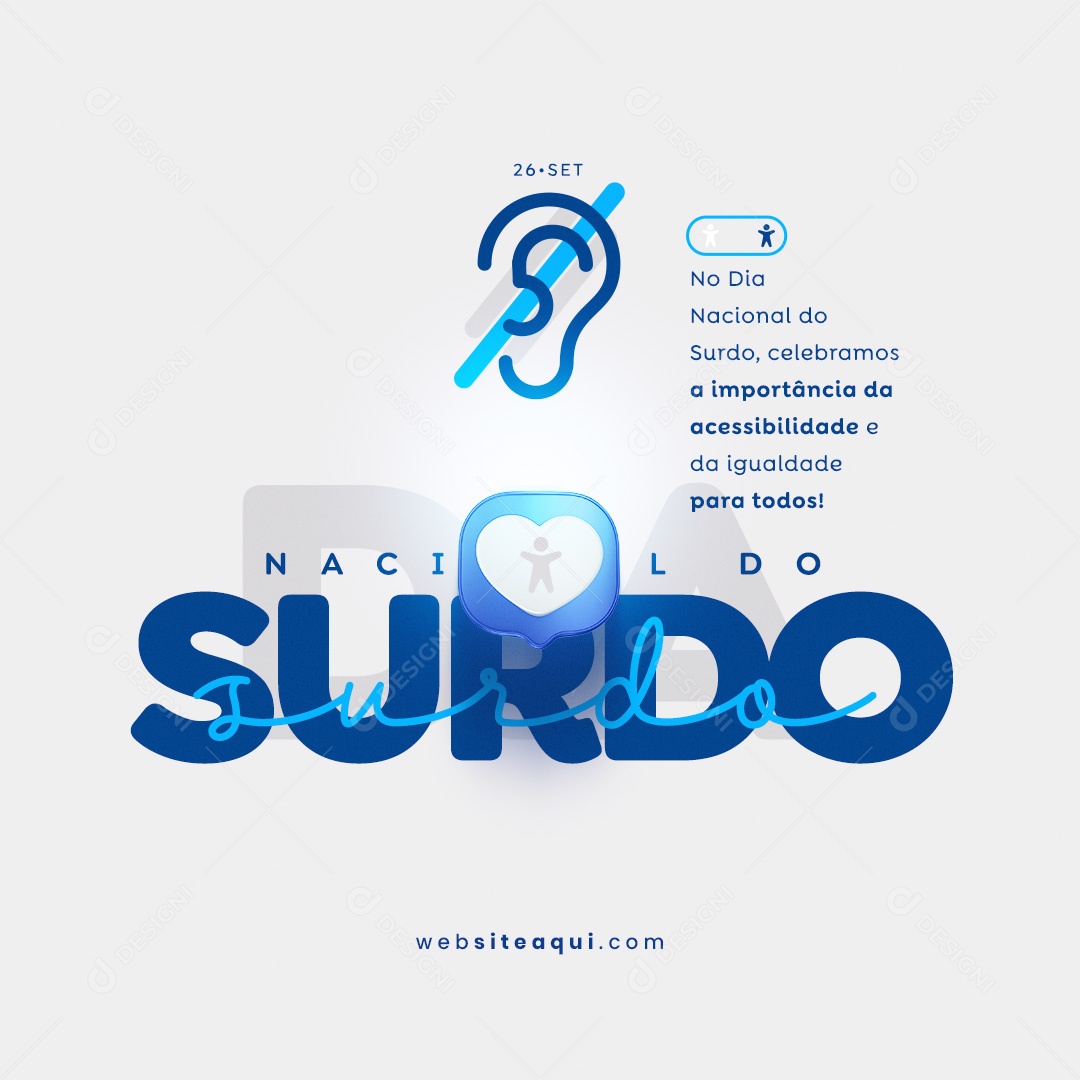 Dia Nacional dos Surdos Social Media PSD Editável