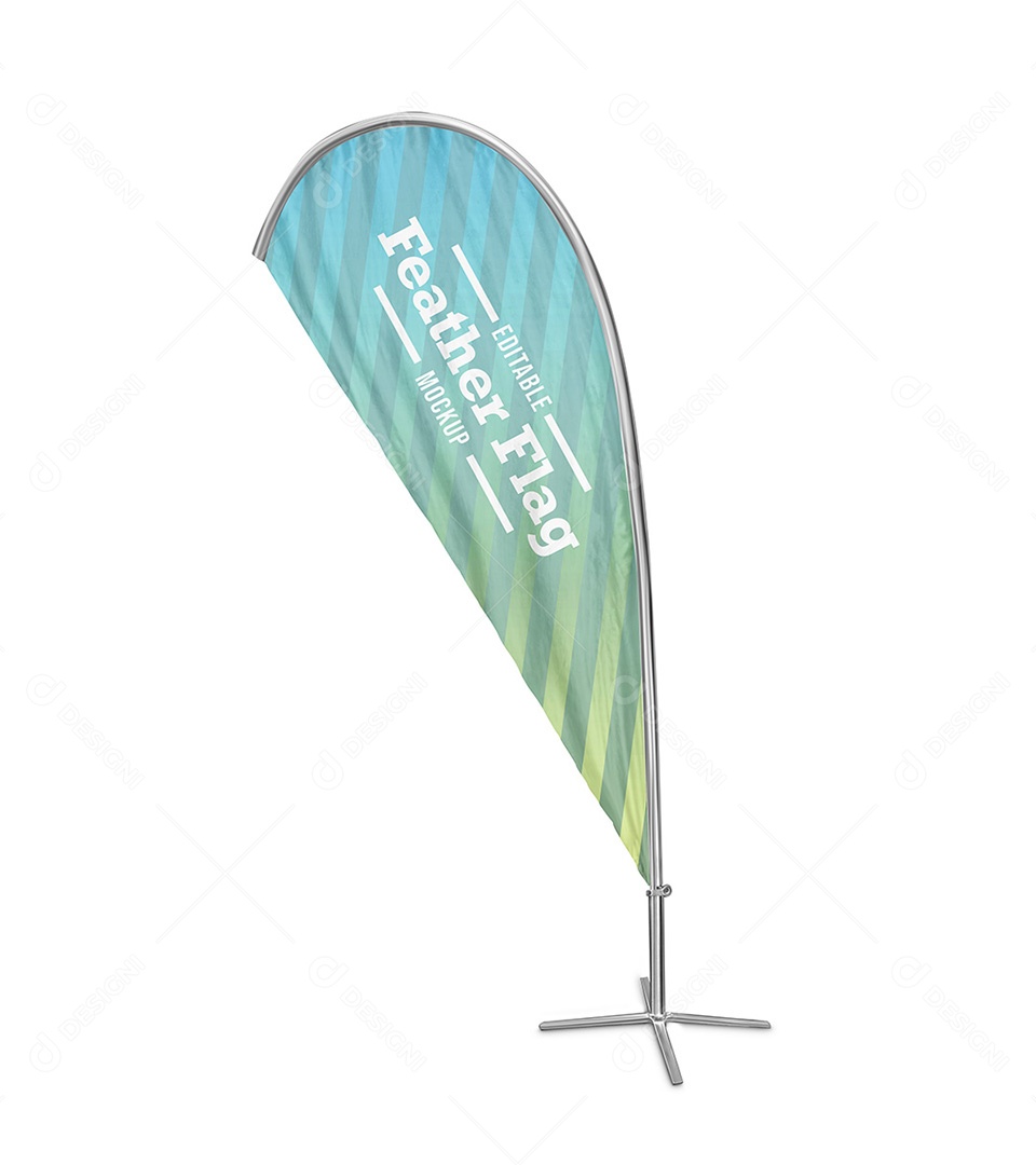 Bandeira Tipo Formato de Gota Mockup PSD Editável