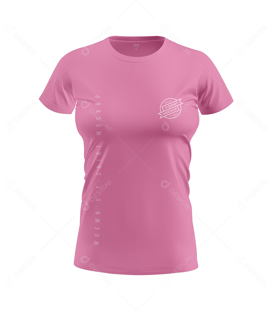 Camiseta feminina Mockup PSD Editável