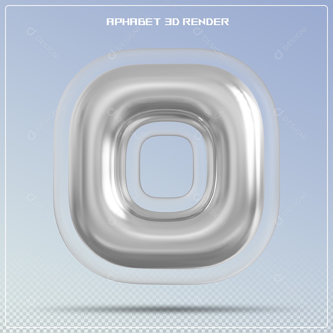 Letra Prata Letra O Maiúscula Elemento 3D Para Composição PSD