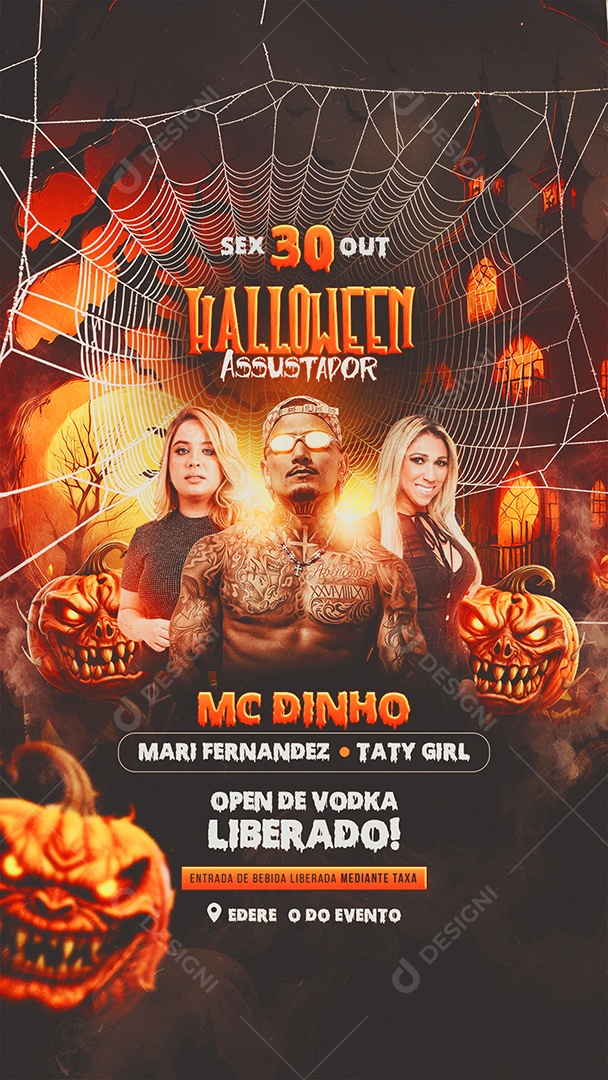Halloween Assustador Flyer Story Social Media PSD Editável