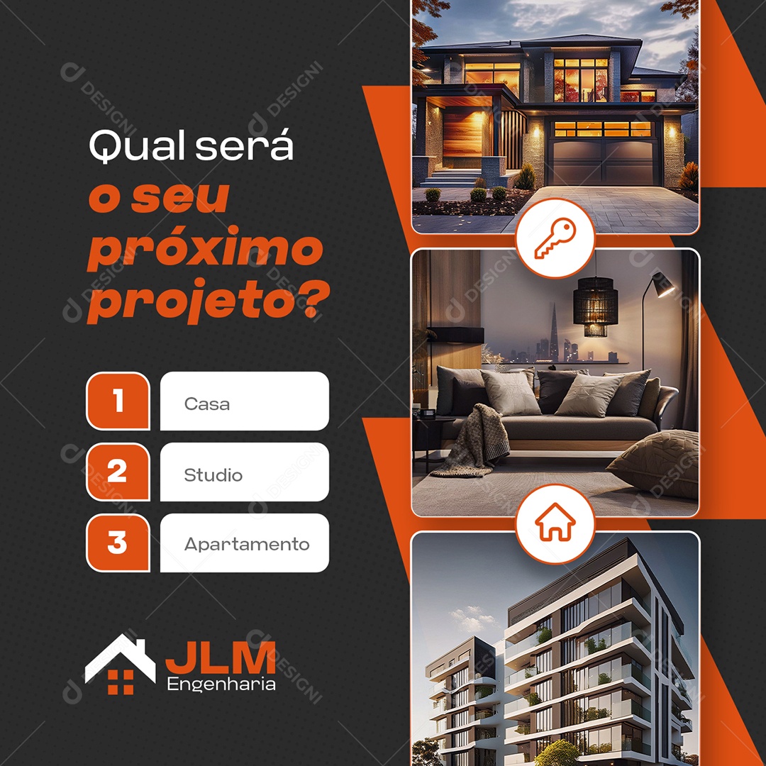 Empresa Engenharia Qual Será o Seu Próximo Projeto Social Media PSD Editável