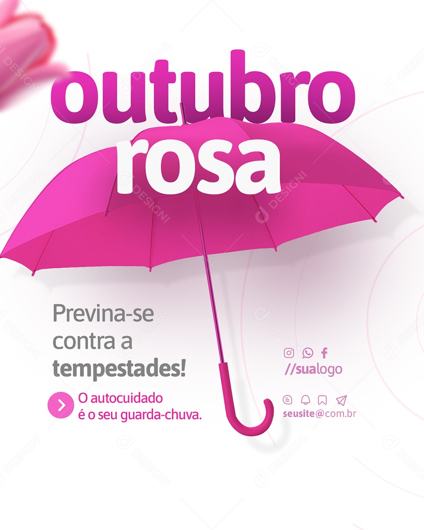 Post Outubro Rosa Social Media PSD Editável
