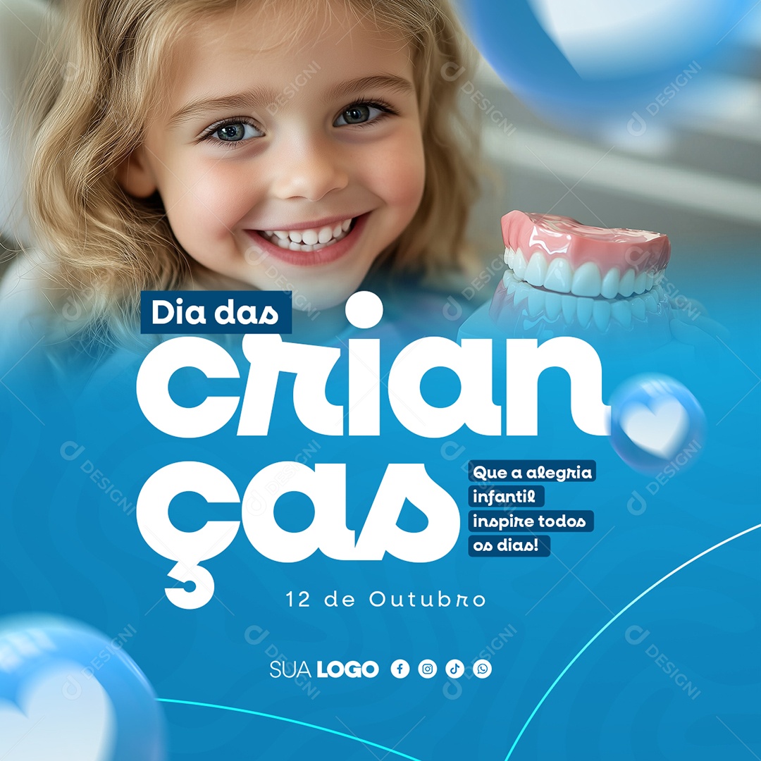 Dia das Crianças 12 de Outubro Dentista Social Media PSD Editável
