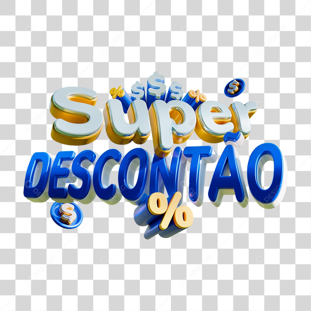 Selo 3D Super Descontão PNG Transparente