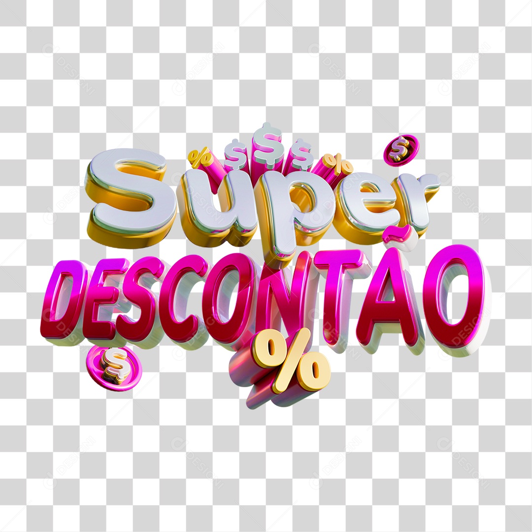 Selo 3D Super Descontão PNG Transparente