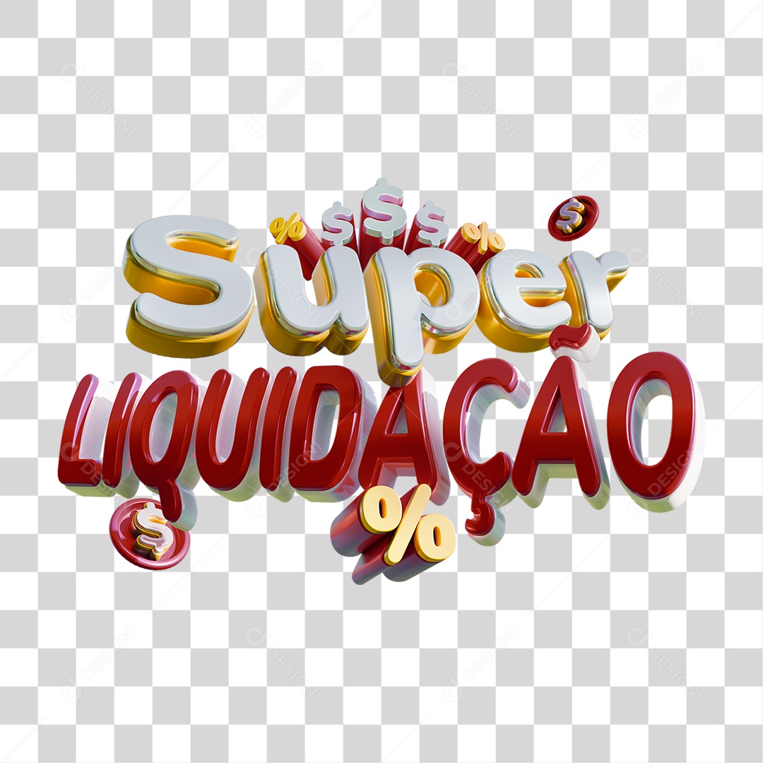 Selo 3D Super Liquidação PNG Transparente