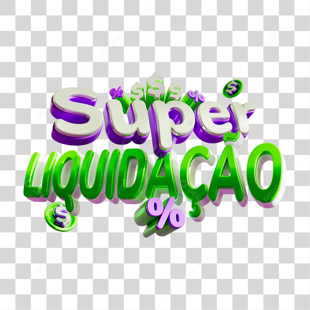 Selo 3D Super Liquidação PNG Transparente