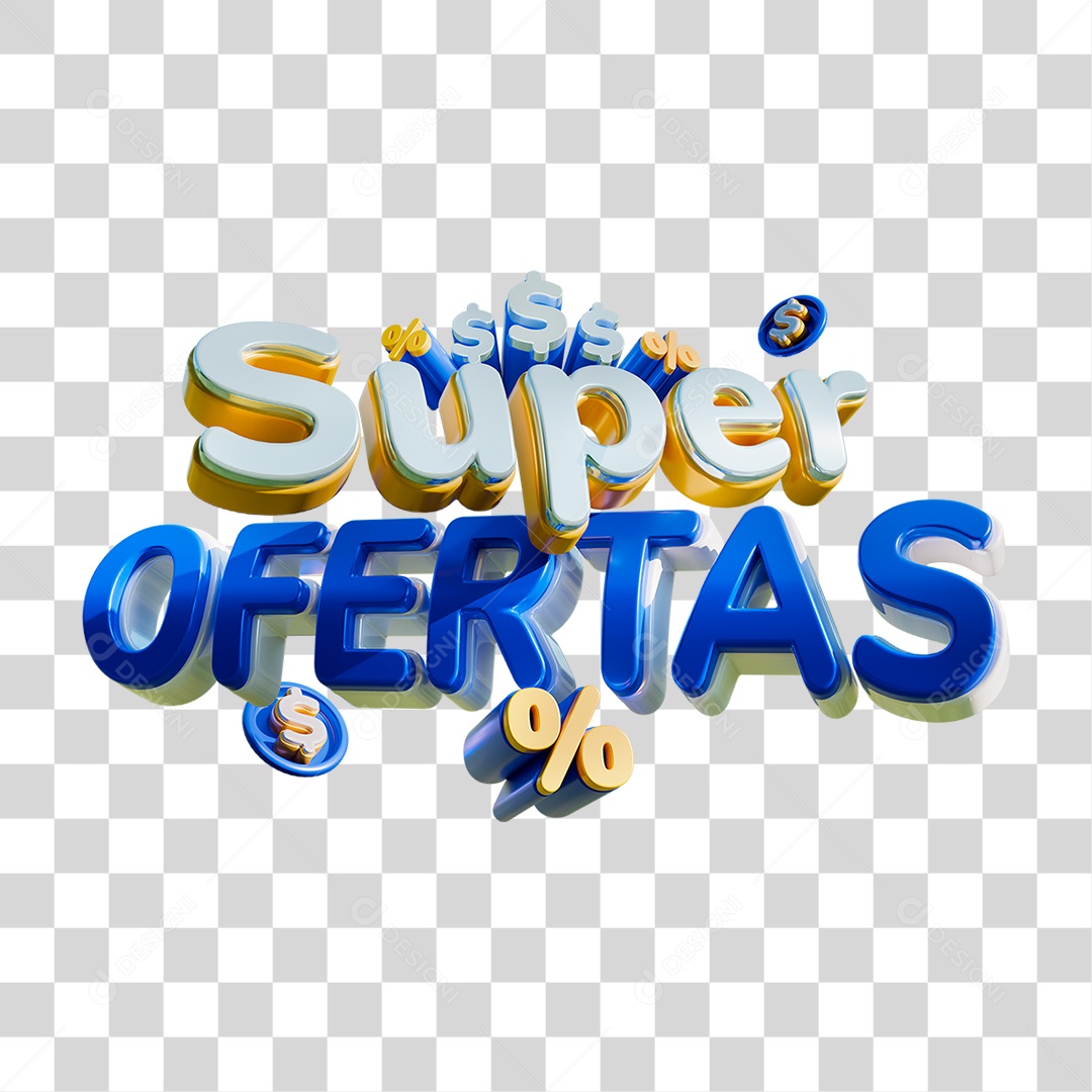 Selo 3D Super Ofertas PNG Transparente