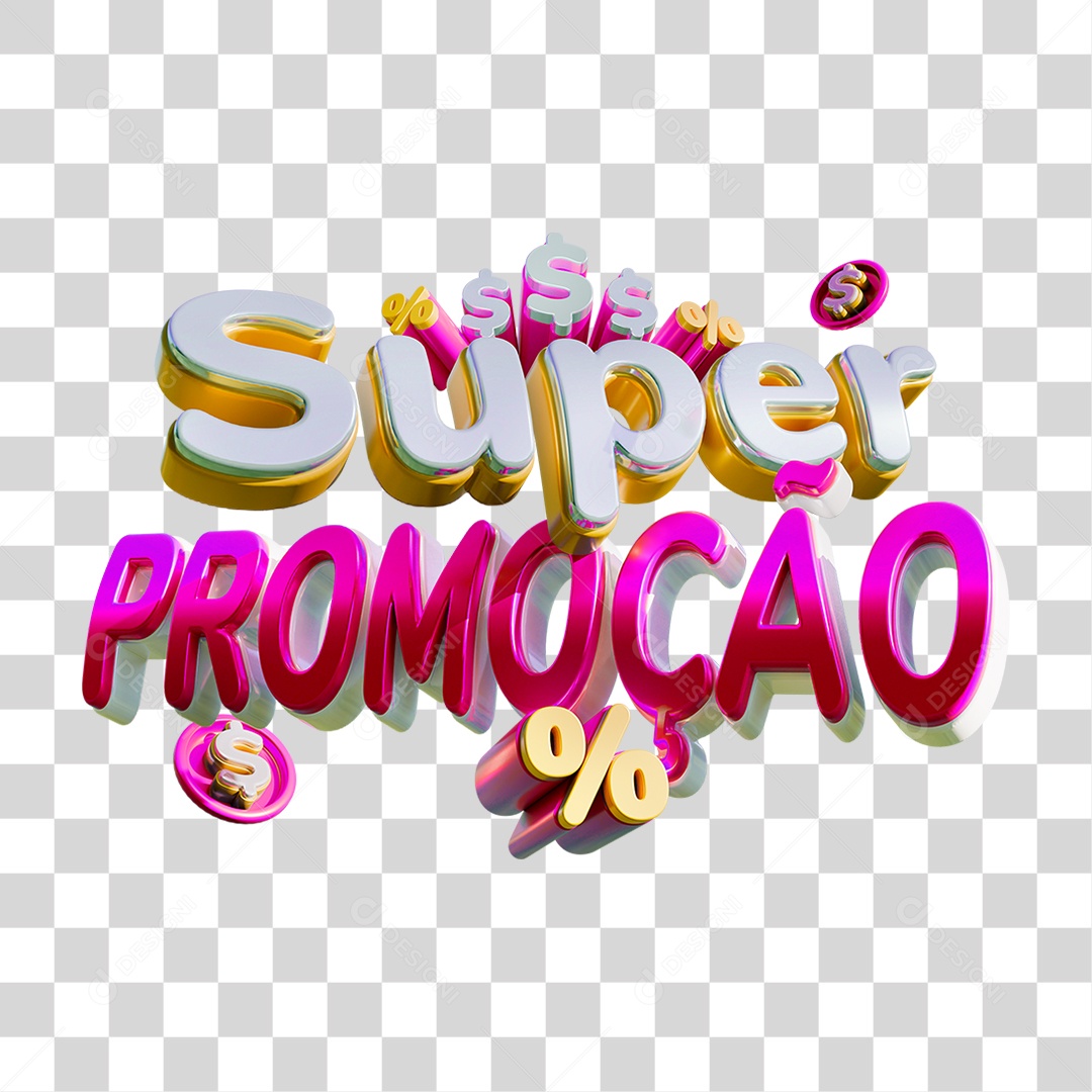 Selo 3D Super Promoção PNG Transparente