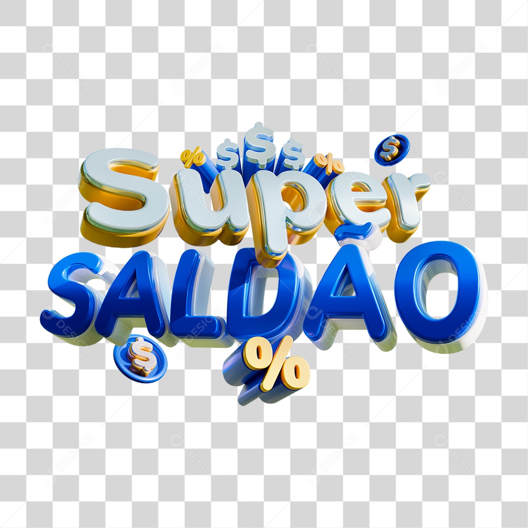 Selo 3D Super Saldão PNG Transparente