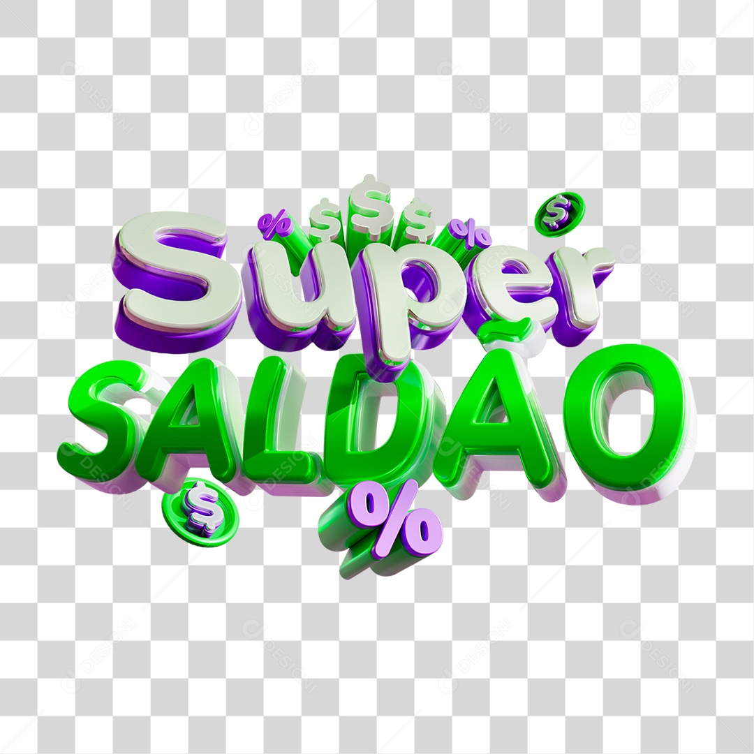 Selo 3D Super Saldão PNG Transparente
