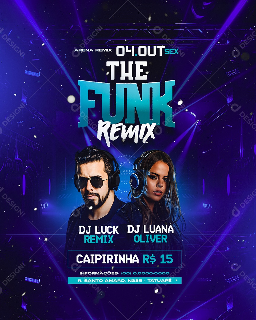 Flyer The Funk Remix Social Media PSD Editável