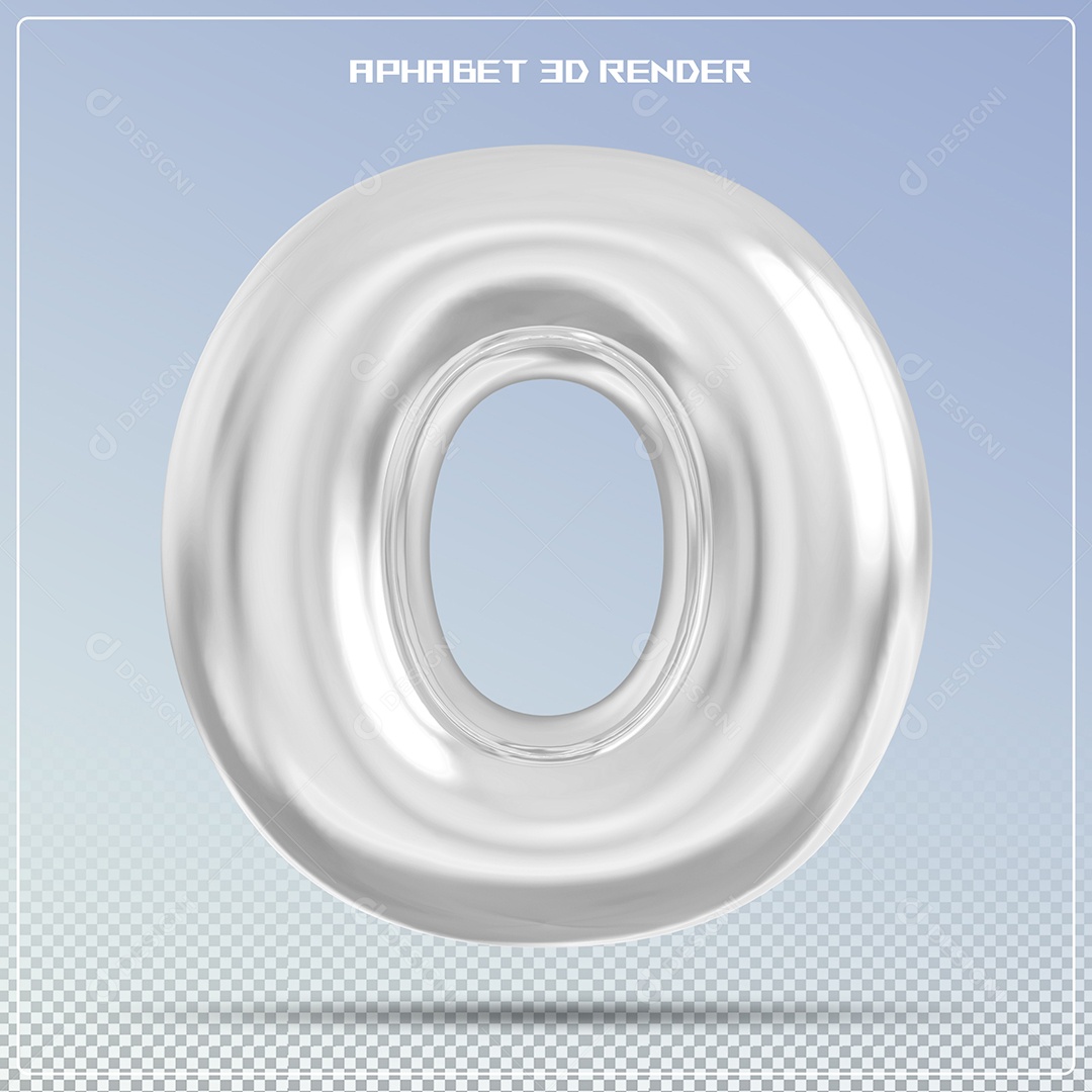 Letra Prata Letra O Maiúscula Elemento 3D Para Composição PSD