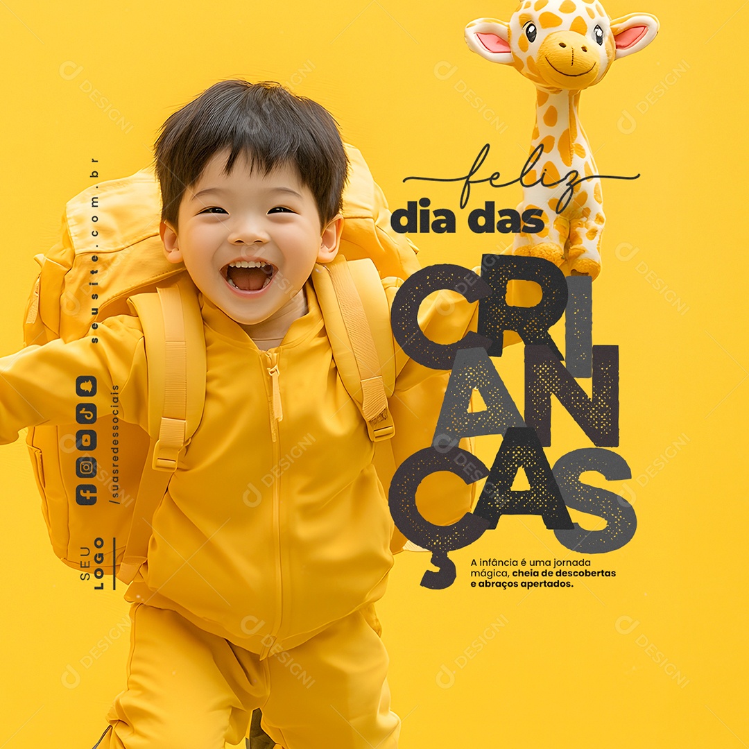Feliz Dia das Crianças 12 de Outubro A Ifância é Uma Jornada Social Media PSD Editável