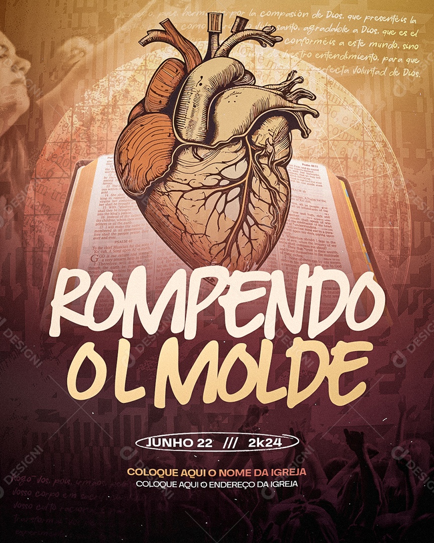 Evento Gospel Rompendo o Molde Social Media PSD Editável