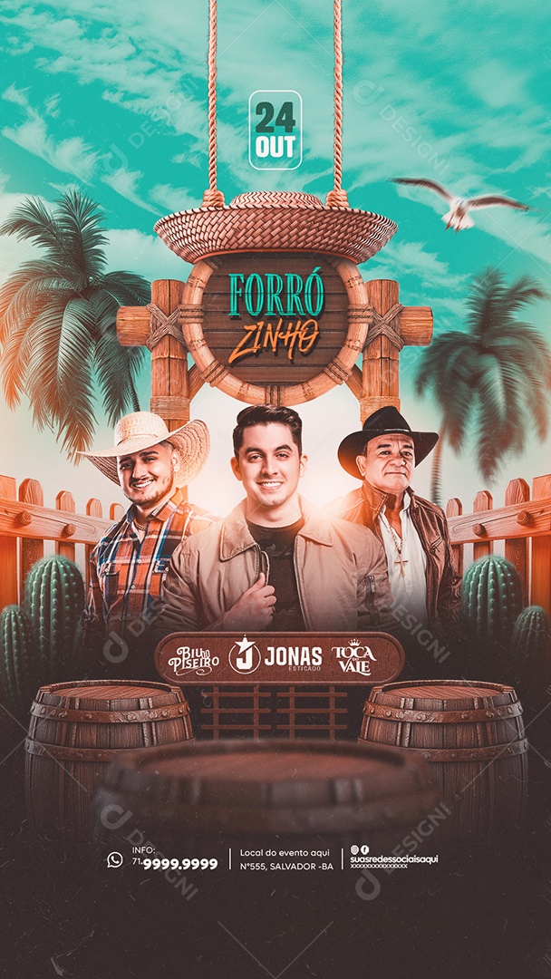 Forrózinho Story Flyer Social Media PSD Editável