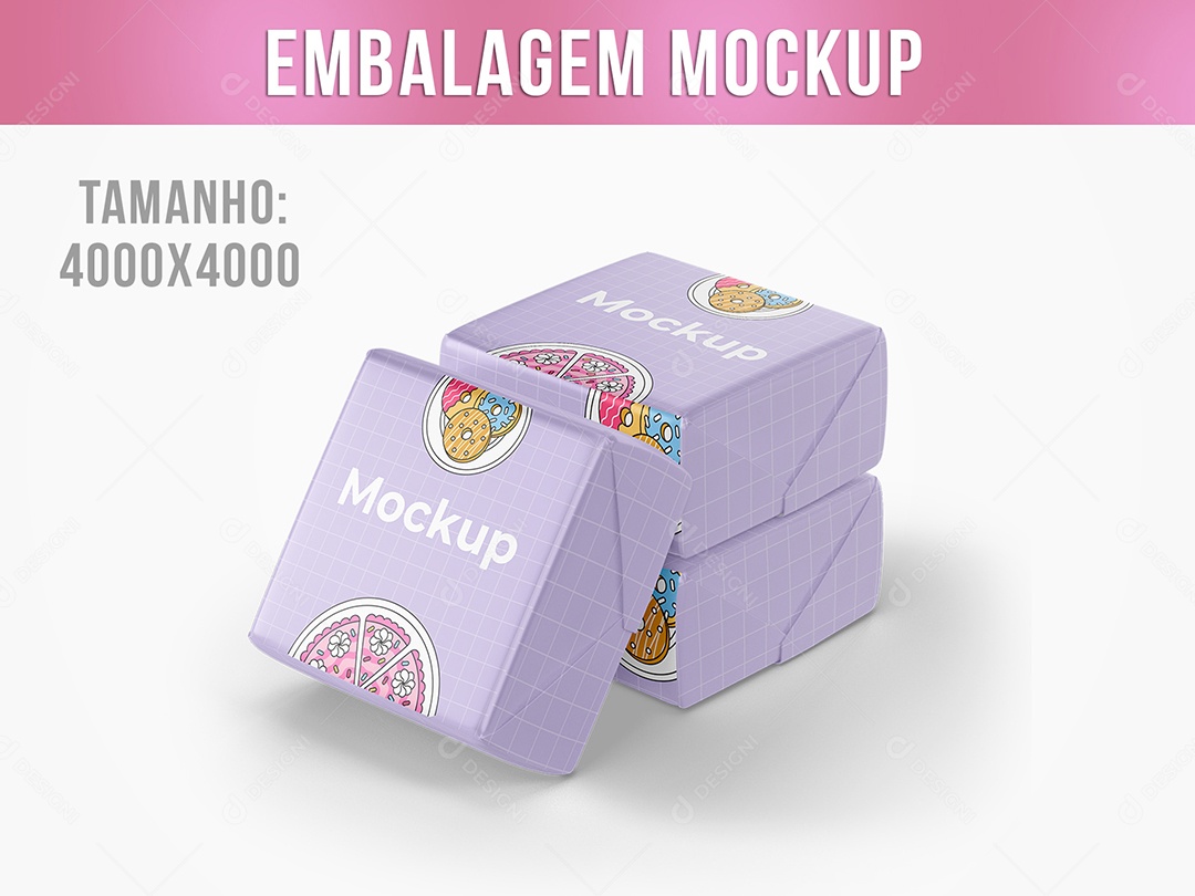 Embalagem para Doces Mockup PSD Editável