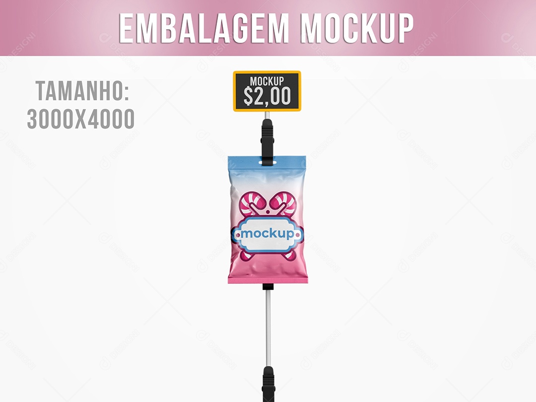 Embalagem Pendurada Mockup PSD Editável
