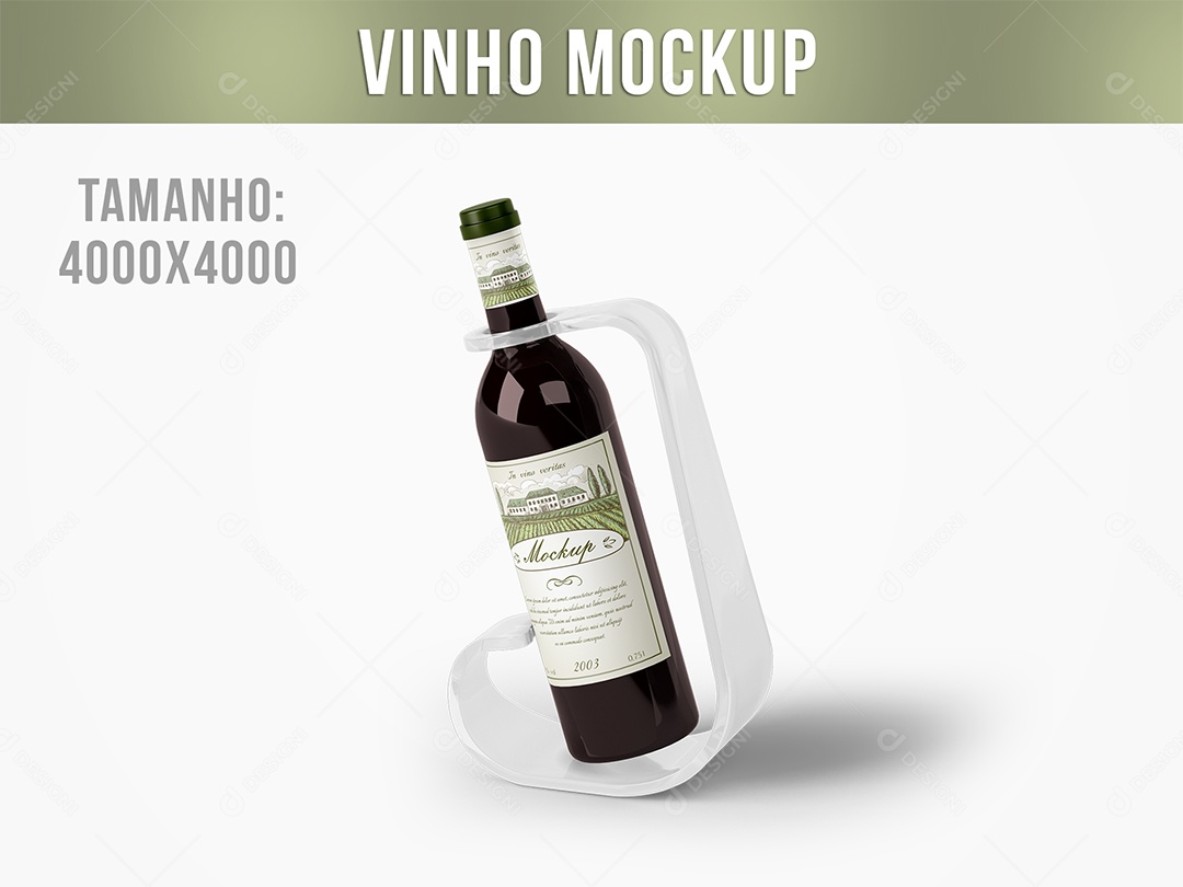 Garrafa de Vinho Mockup PSD Editável