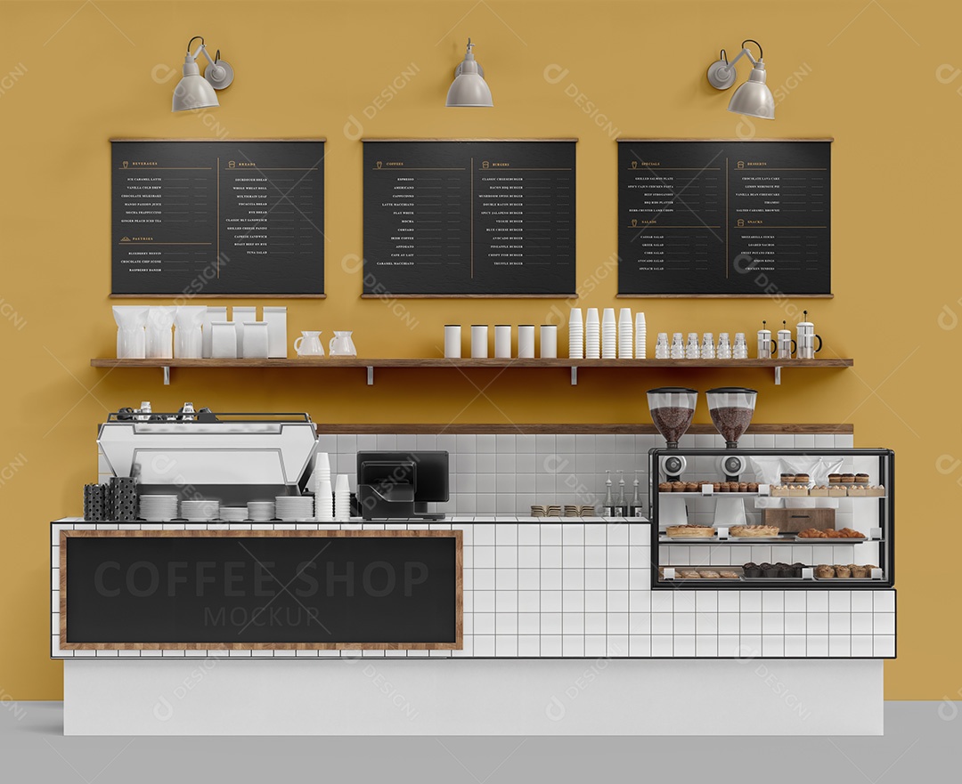 Cafeteria Mockup PSD Editável