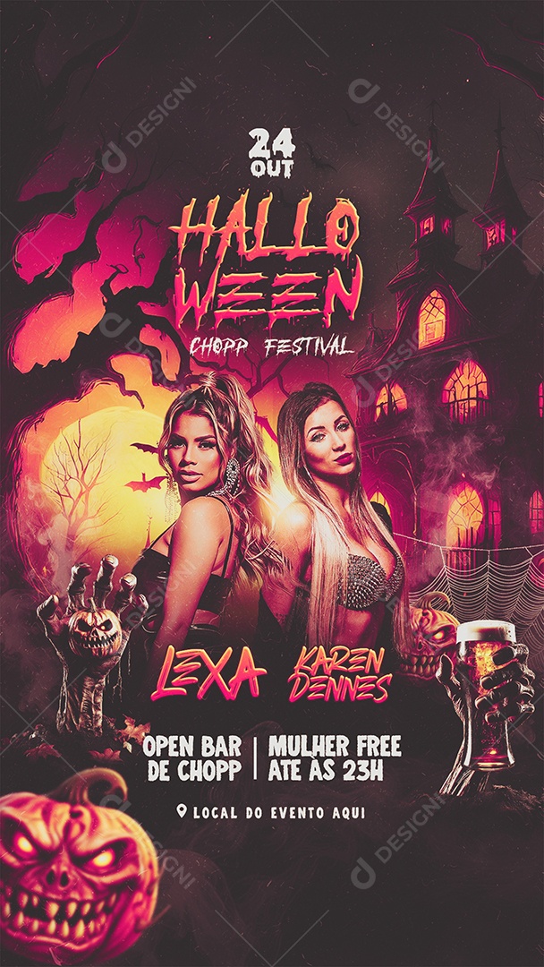 Halloween Chopp Festival Flyer Story Social Media PSD Editável