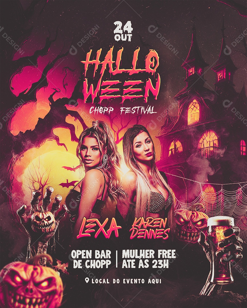 Halloween Chopp Festival Flyer Social Media PSD Editável