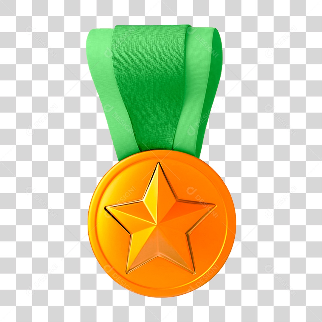 Medalha Vencedora Finfa 3D Com Uma Estrela Linda PNG Transparente