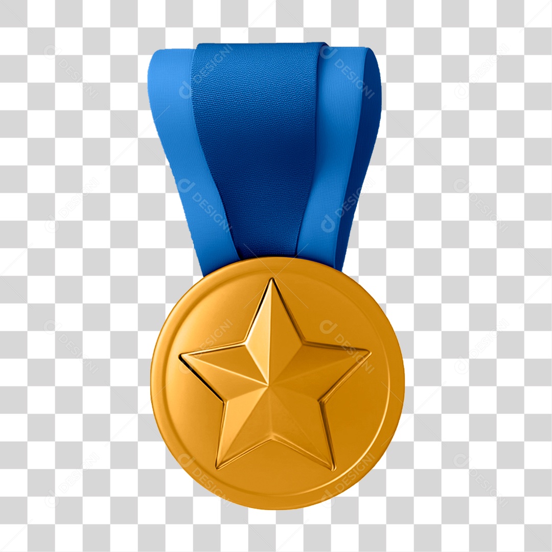 3D Finfa Medal With a Beautiful Star PNG Transparent