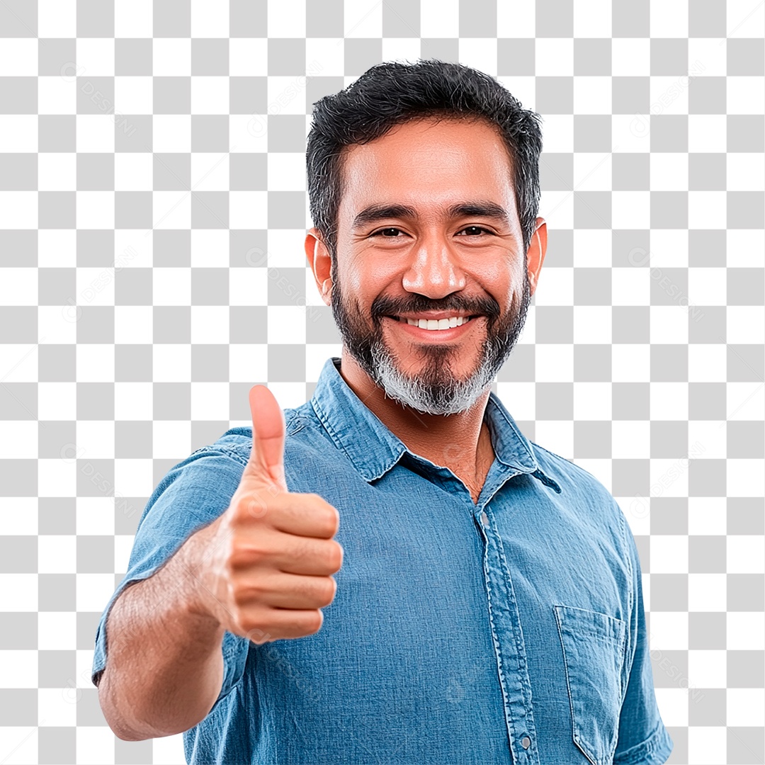 Homem Brasileiro Feliz De 60 Anos Fazendo Sinal De Positivo PNG Transparente