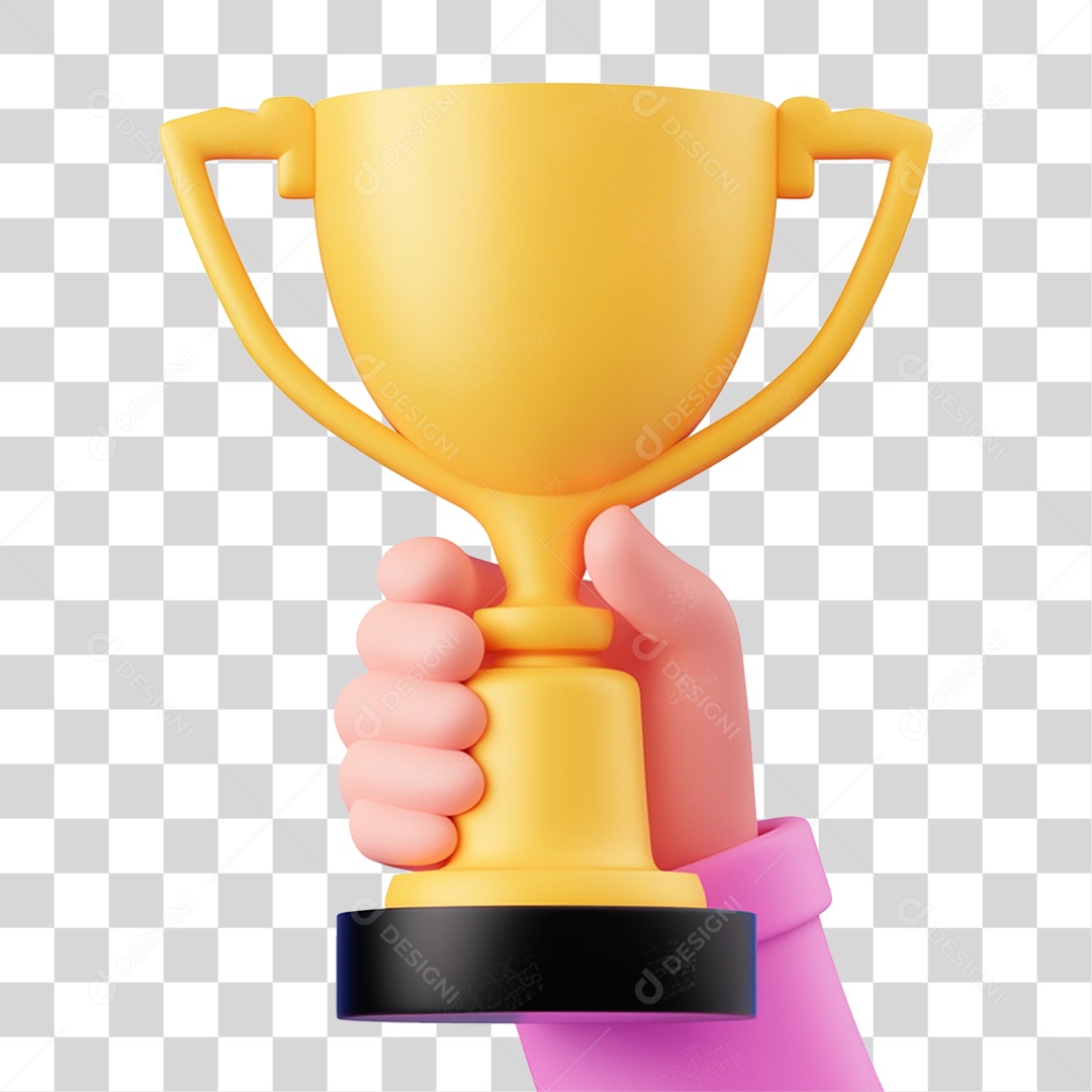 Mão Pequena E Fofa Segurando Troféu PNG Transparente