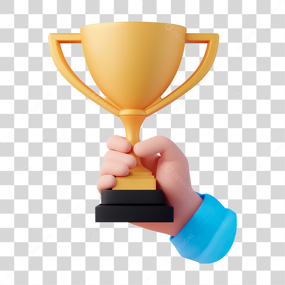 Mão Pequena E Fofa Segurando Troféu PNG Transparente