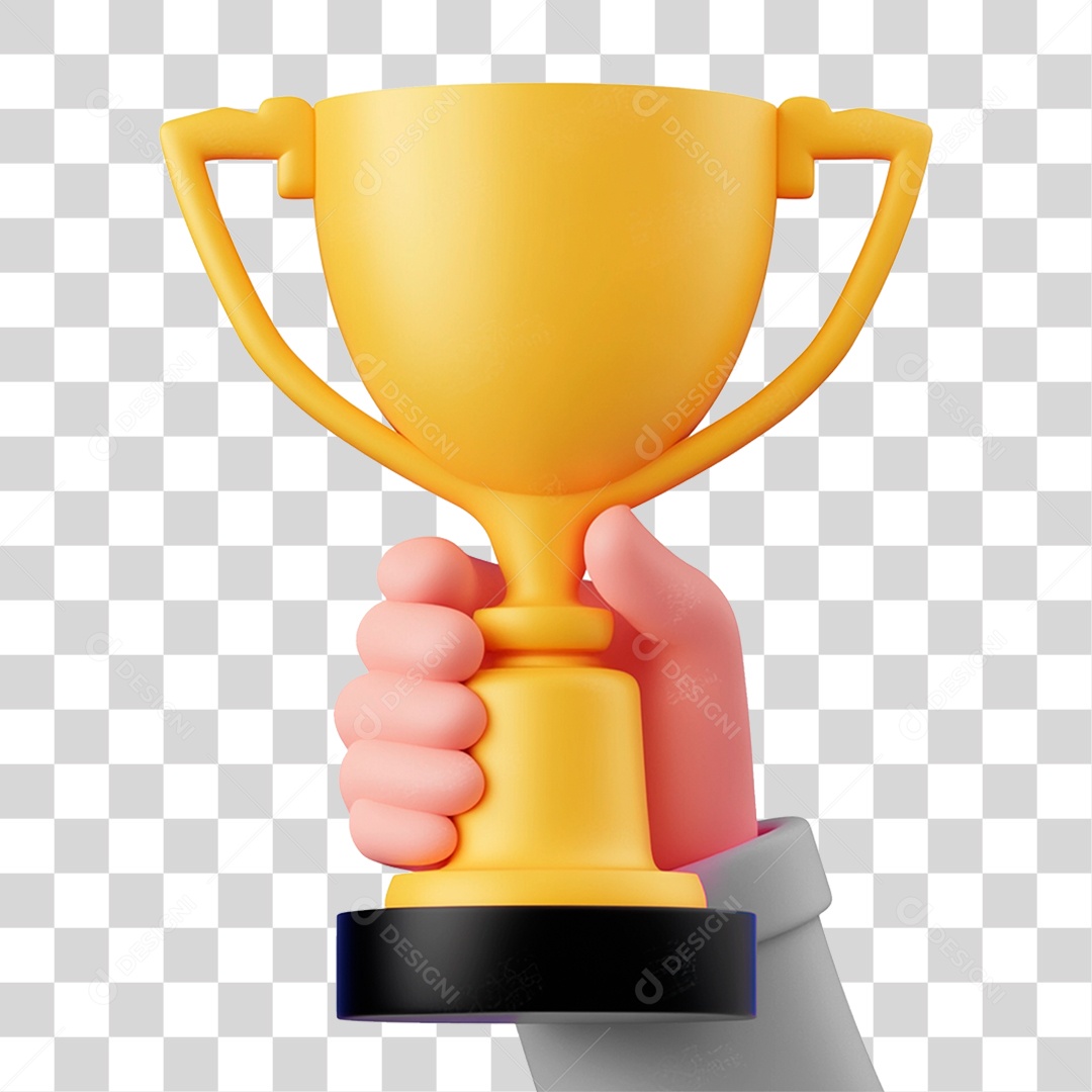 Mão Pequena E Fofa Segurando Troféu PNG Transparente