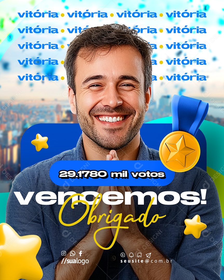 Politica Vitriola de Candidato Social Media PSD Editável