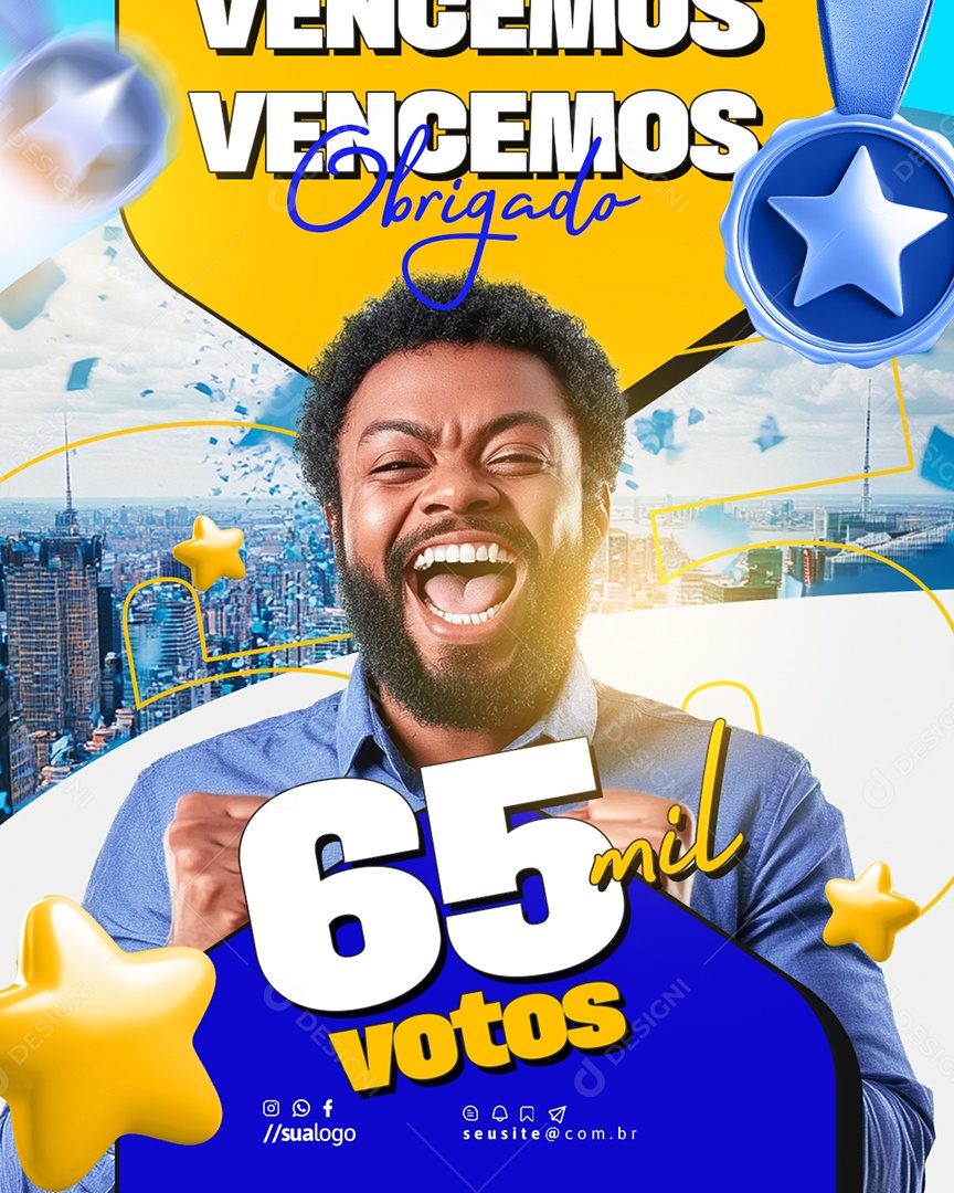 Politica Vitriola de Candidato Social Media PSD Editável