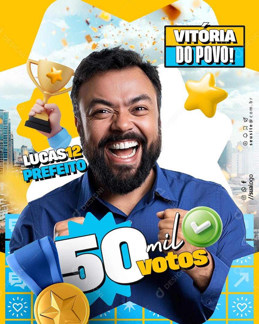 Politica Vitriola de Candidato Social Media PSD Editável