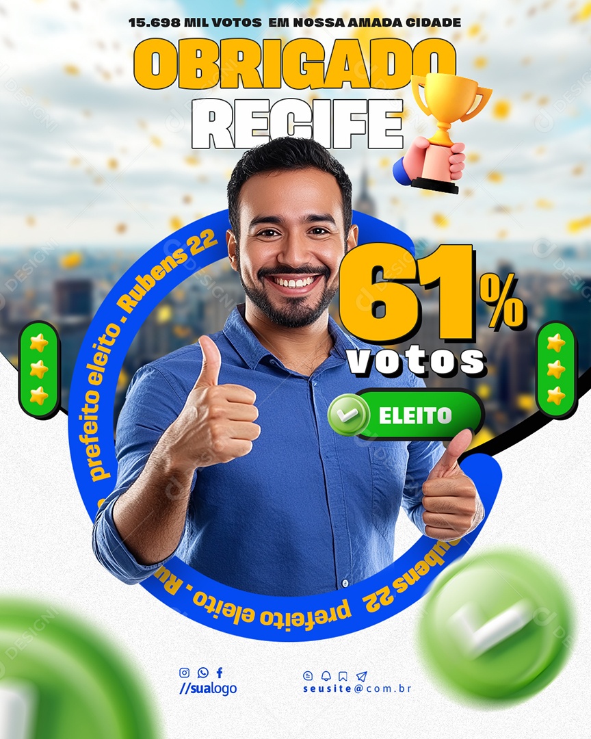 Politica Vitriola de Candidato Social Media PSD Editável