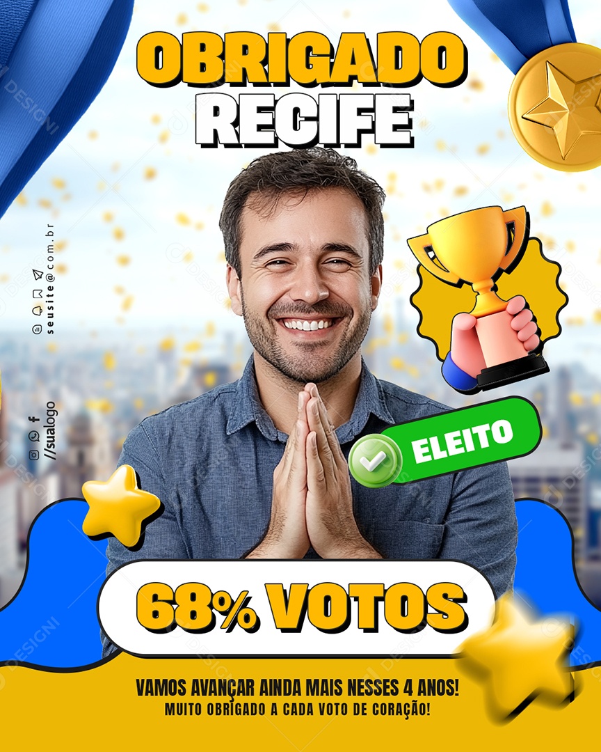 Politica Vitriola de Candidato Social Media PSD Editável