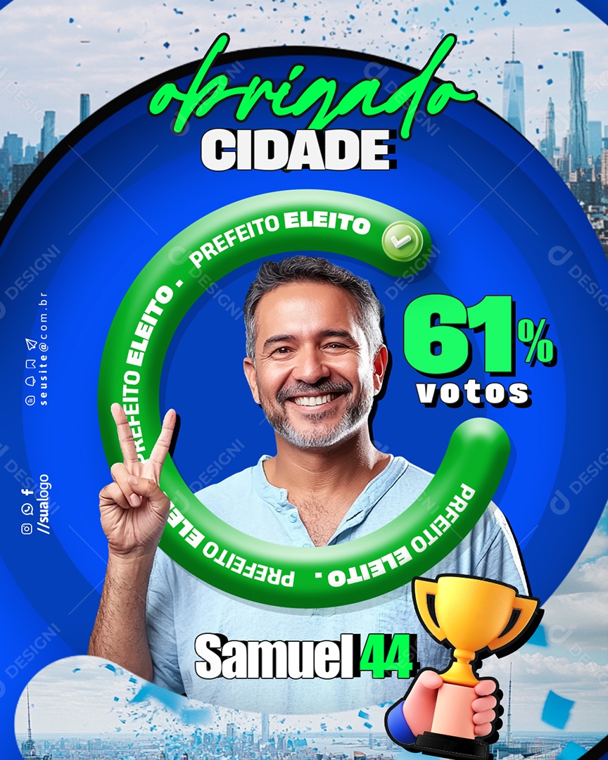 Politica Vitriola de Candidato Social Media PSD Editável