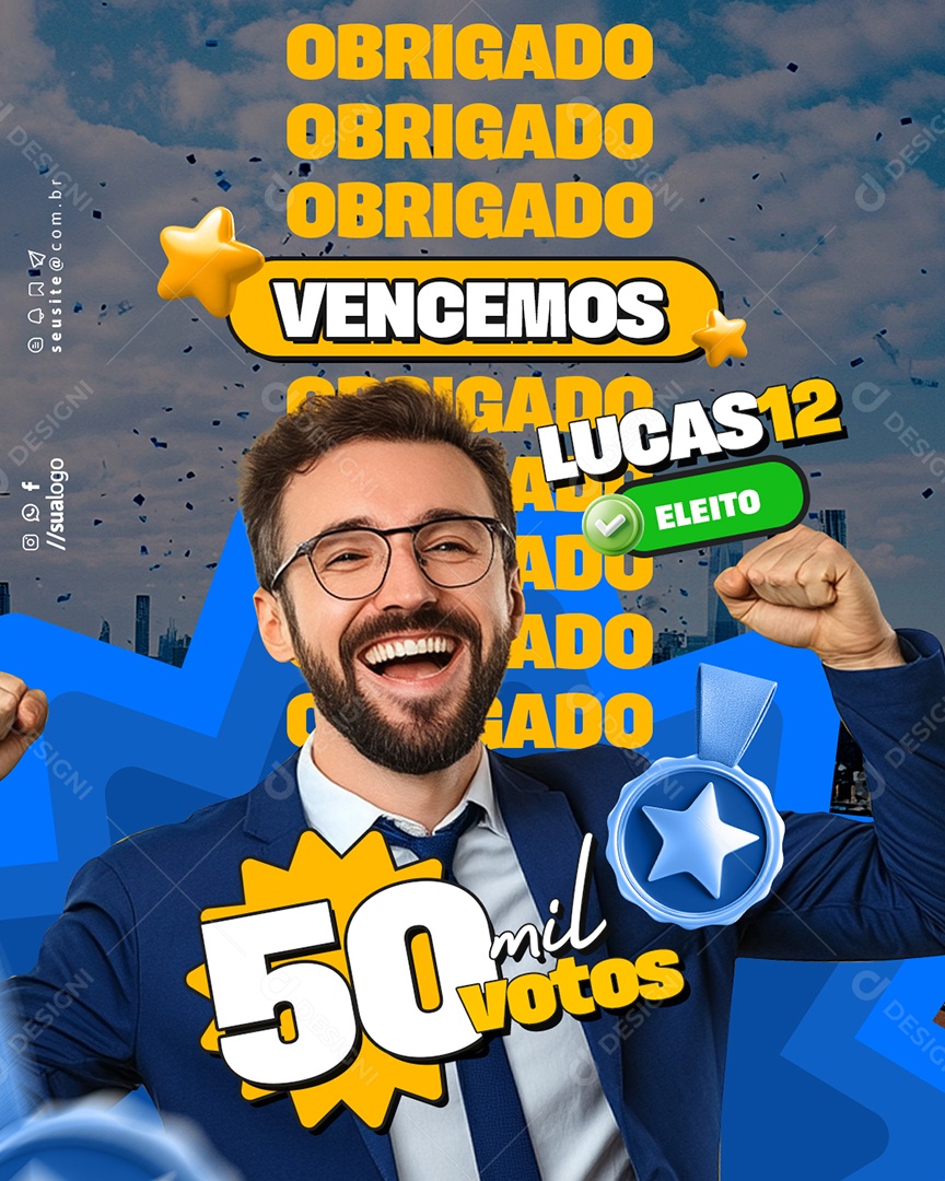 Politica Vitriola de Candidato Social Media PSD Editável